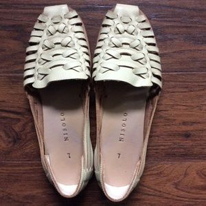 Nisolo off white huracha sandals